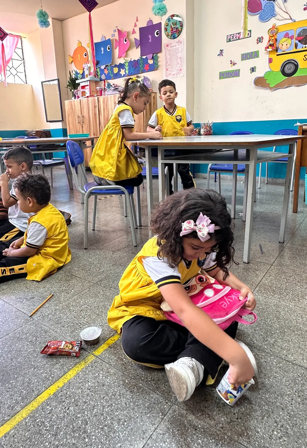 Actividad cotidiana en el salón de clases